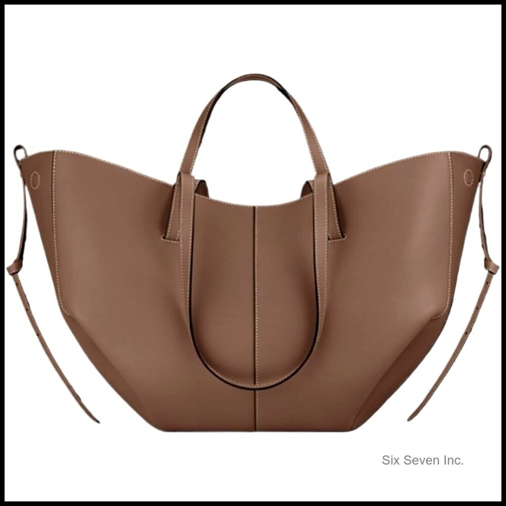 Premium Leather Tote Bag Lightweight Versatile Shoulder Bag for Work Travel